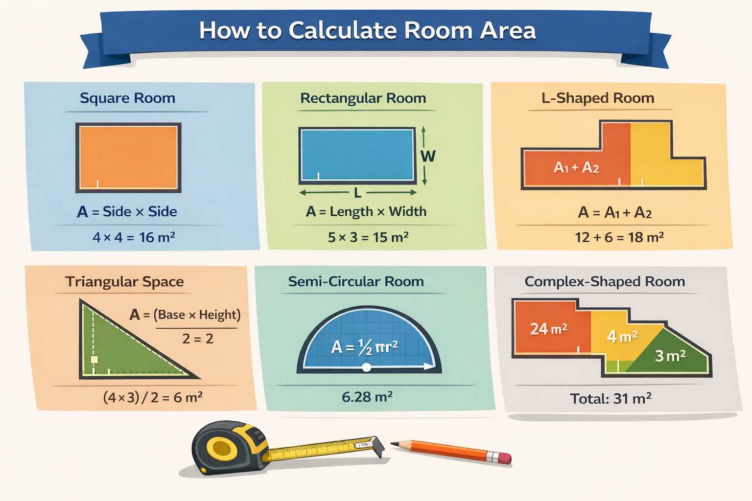 როგორ გამოვთვალოთ ოთახის ფართობი? სურათი